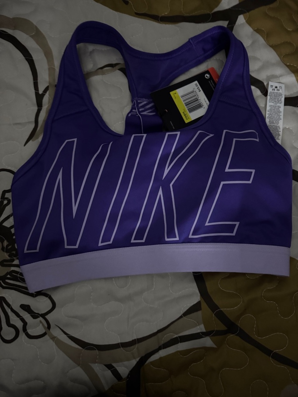 Nike Purple Racerback Sports Bra with Light Lavender Underband